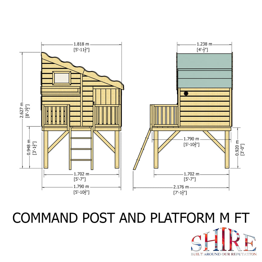 Shire 6ft x 6ft Command Post Tower Playhouse