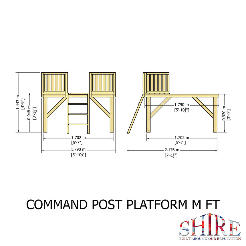 Shire Command Post, Platform & Slide Playhouse