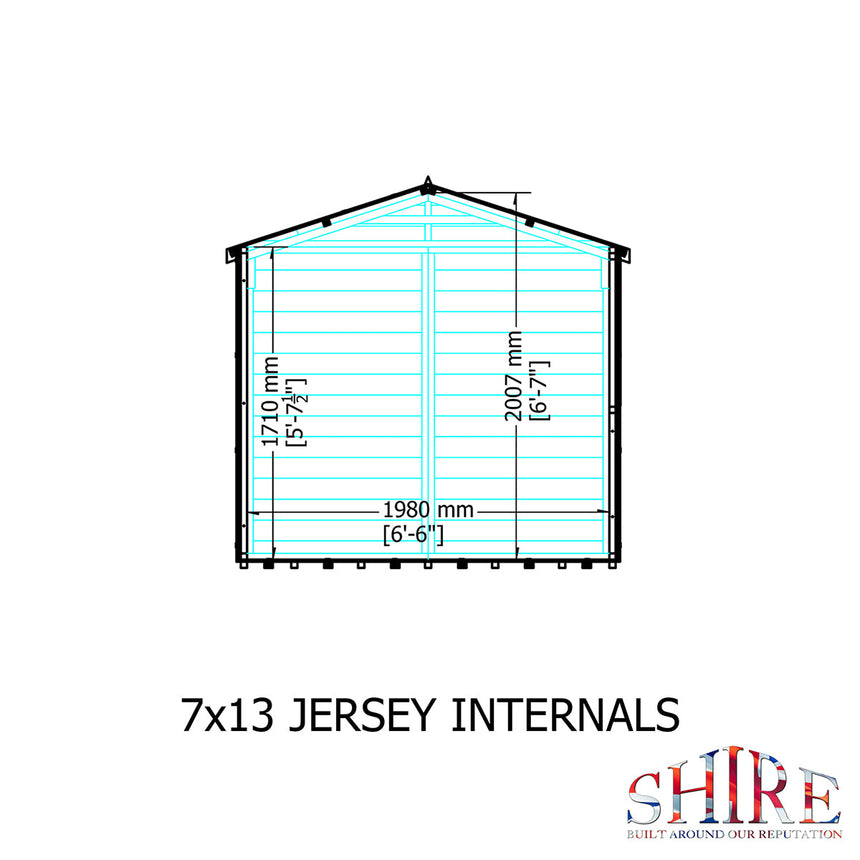 Shire Jersey 7ft x 13ft Shiplap Apex Shed