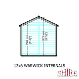 Shire Warwick 6ft x 12ft Shiplap Apex Double Door Shed