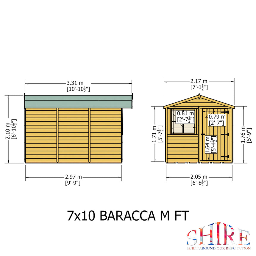 Shire Barraca  10ft x 7ft Shiplap Shed