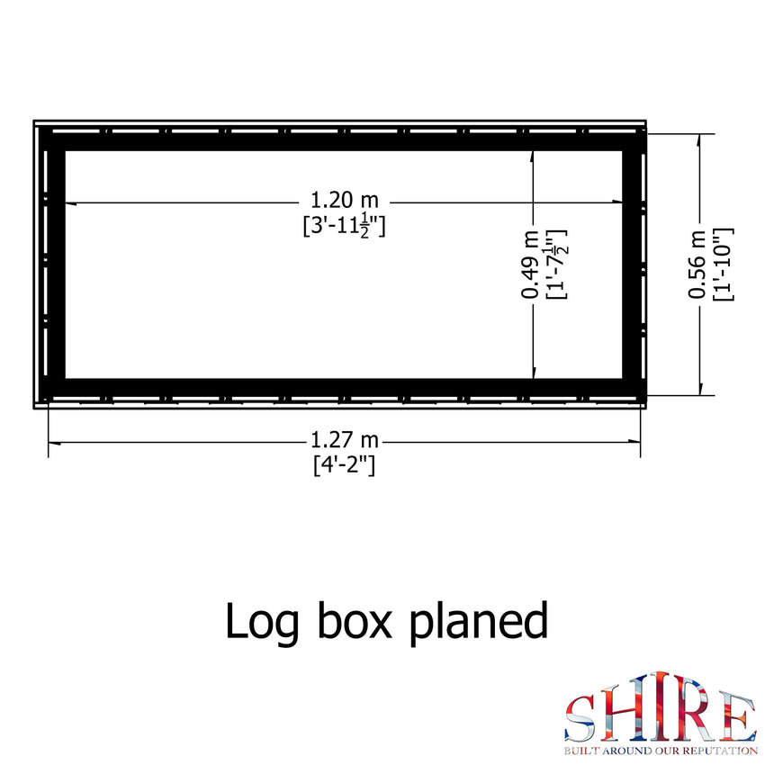 Shire Pressure Treated 4ft x 2ft Log Box - Planed Timber