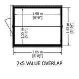 Shire Garden Value Overlap 7ft x 5ft Pressure Treated Shed