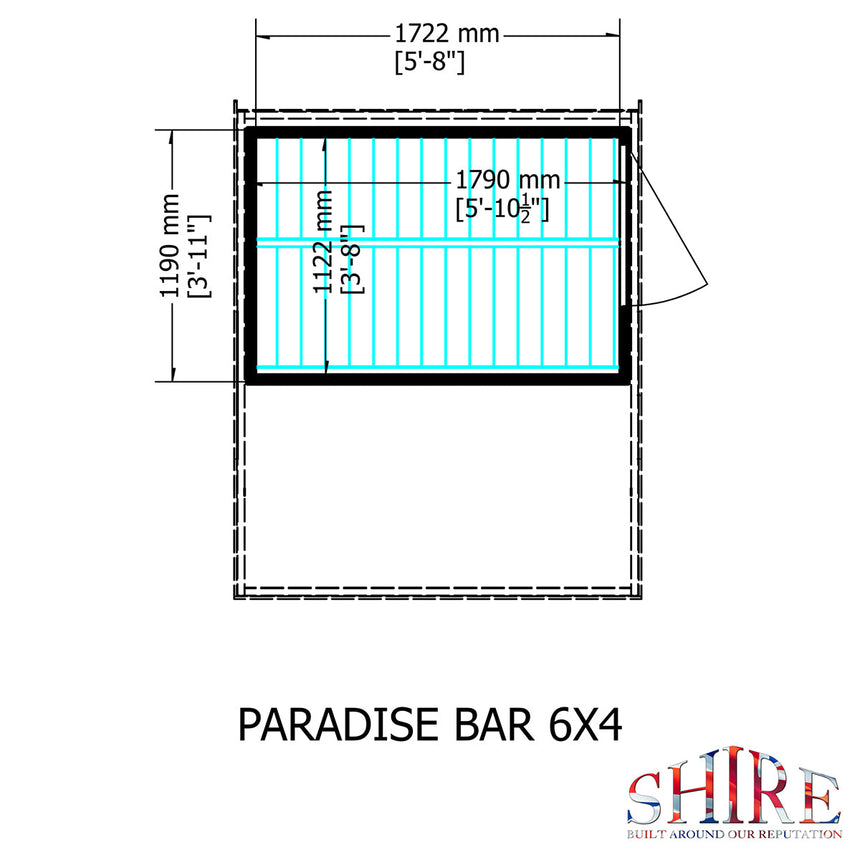 Shire 6ft x 4ft Paradise Bar