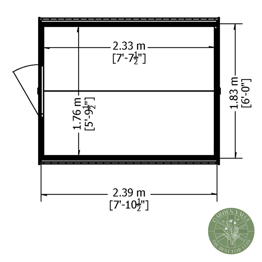 Shire Garden Value Overlap 8ft x 6ft Shed with Window