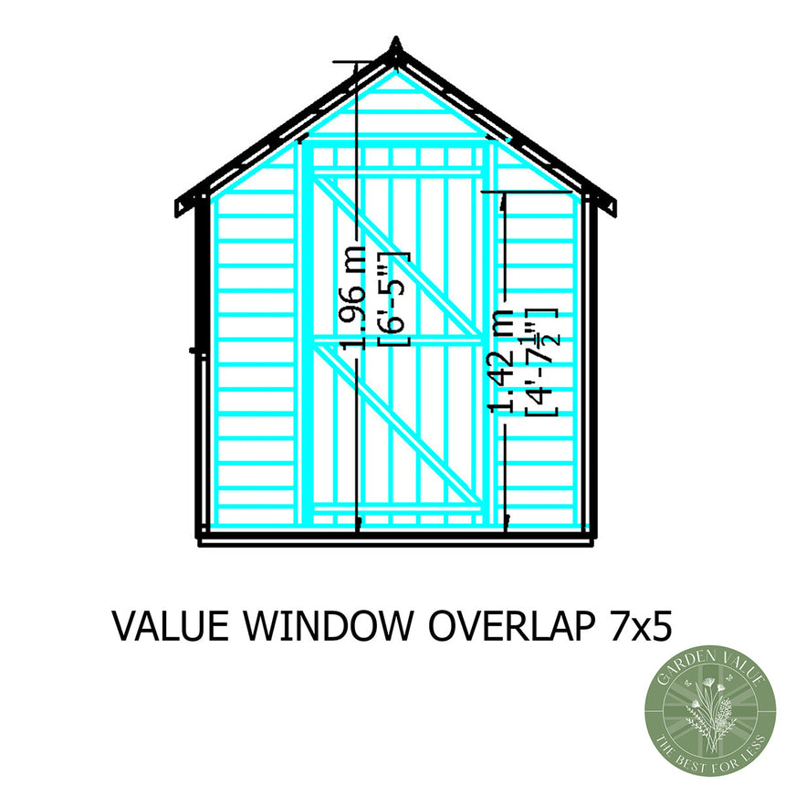 Shire Garden Value Overlap 7ft x 5ft Shed with window