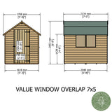 Shire Garden Value Overlap 7ft x 5ft Shed with window