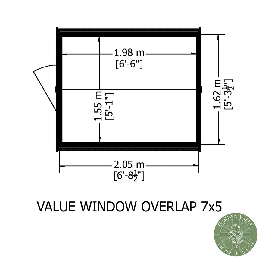 Shire Garden Value Overlap 7ft x 5ft Shed with window