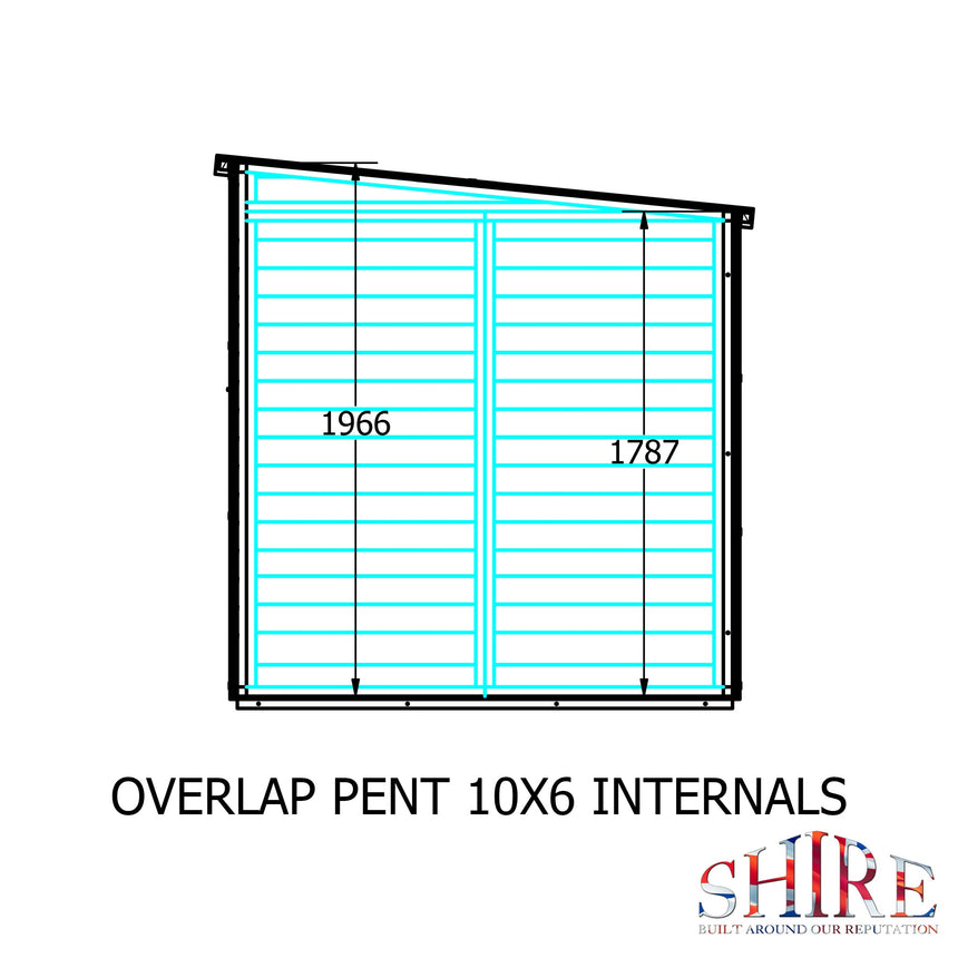 Shire Overlap 10ft x 6ft Pent Shed