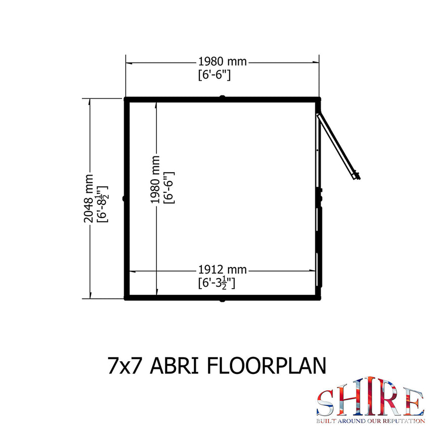 Shire Abri 7ft x 7ft Shiplap Apex Shed