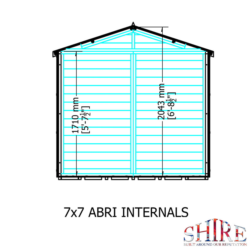 Shire Abri 7ft x 7ft Shiplap Apex Shed