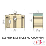 Shire Shiplap 3ft x 6ft x 4ft 8in Bike Storage - No Floor