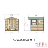 Shire Alderney 7ft x 7ft Apex Garden Shed