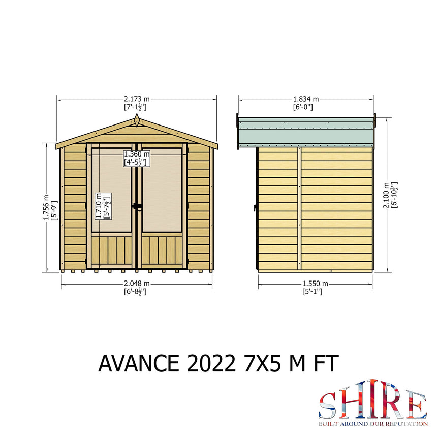 Shire Avance 7ft x 5ft Summerhouse