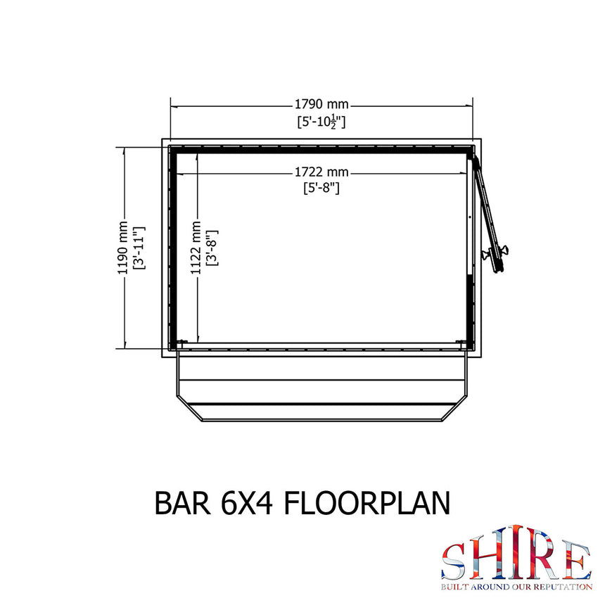 Shire 6ft x 4ft Garden Bar