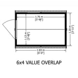 Shire Value Overlap 6ft x 4ft Shed - Windowless