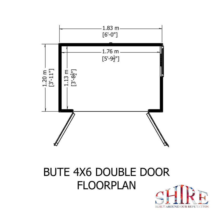 Shire Shiplap 4ft x 6ft Apex Garden Shed (Double Doors)