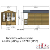 Shire Badminton 7ft x 10ft Summerhouse With Verandah