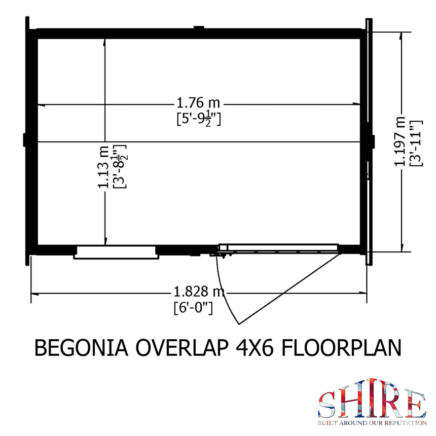 Shire Overlap 4ft x 6ft Reverse Apex Shed