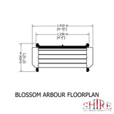 Shire Blossom Arbour 2ft x 4ft - Pressure Treated