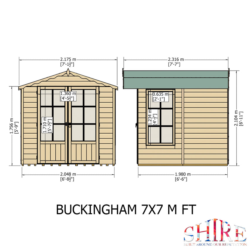 Shire Buckingham 7ft x 7ft Summerhouse