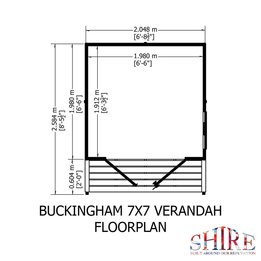 Shire Buckingham 7ft x 10ft Summerhouse With Verandah