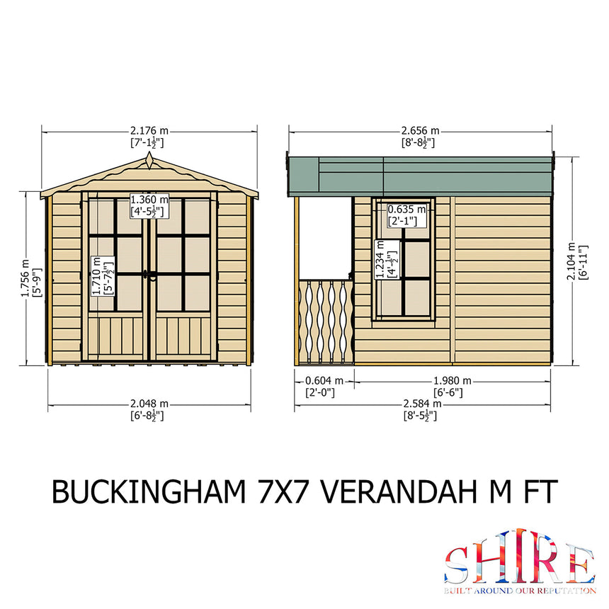 Shire Buckingham 7ft x 10ft Summerhouse With Verandah