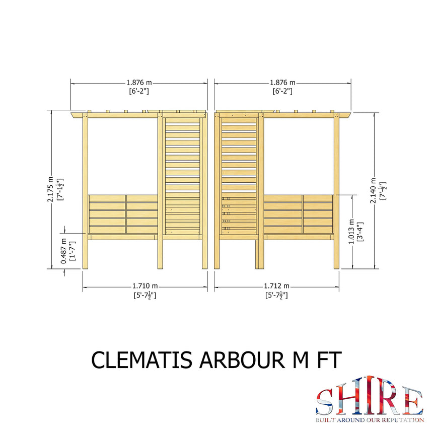 Shire Clematis Corner Arbour - Pressure Treated