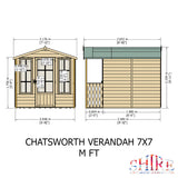 Shire Chatsworth 7ft x 10ft Summerhouse With Verandah