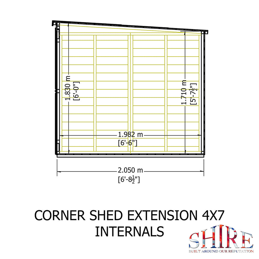 Shire Barclay 7ft x 11ft With Side Shed