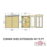 Shire Barclay 7ft x 11ft With Side Shed