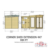 Shire Barclay 7ft x 11ft With Side Shed