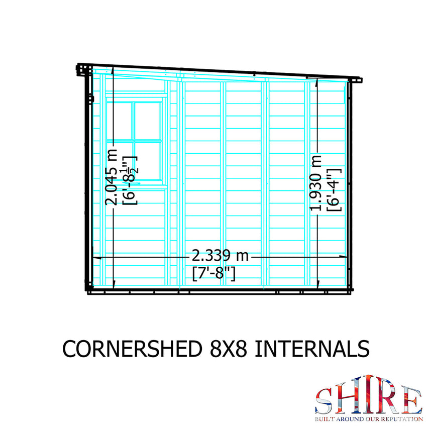 Shire Shiplap 8ft x 8ft Corner Shed