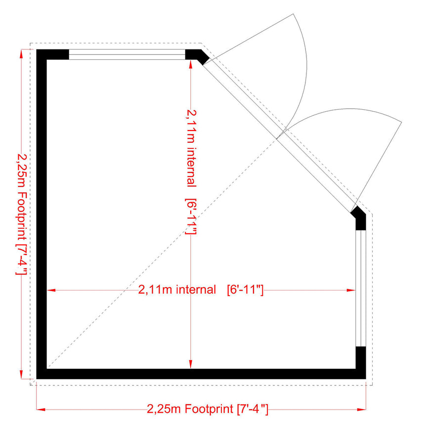 Shire Shiplap 8ft x 8ft Corner Shed