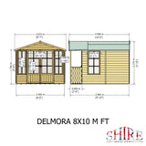 Shire Delmora 8ft x 10ft Summerhouse with Verandah