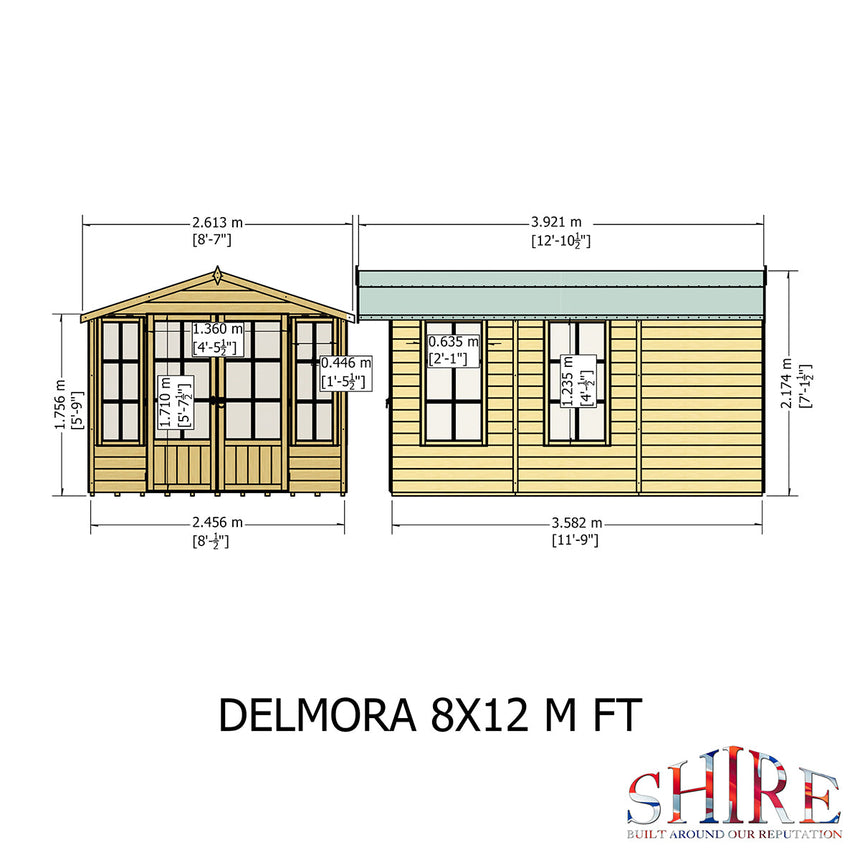 Shire Delmora 8ft x 12ft Summerhouse