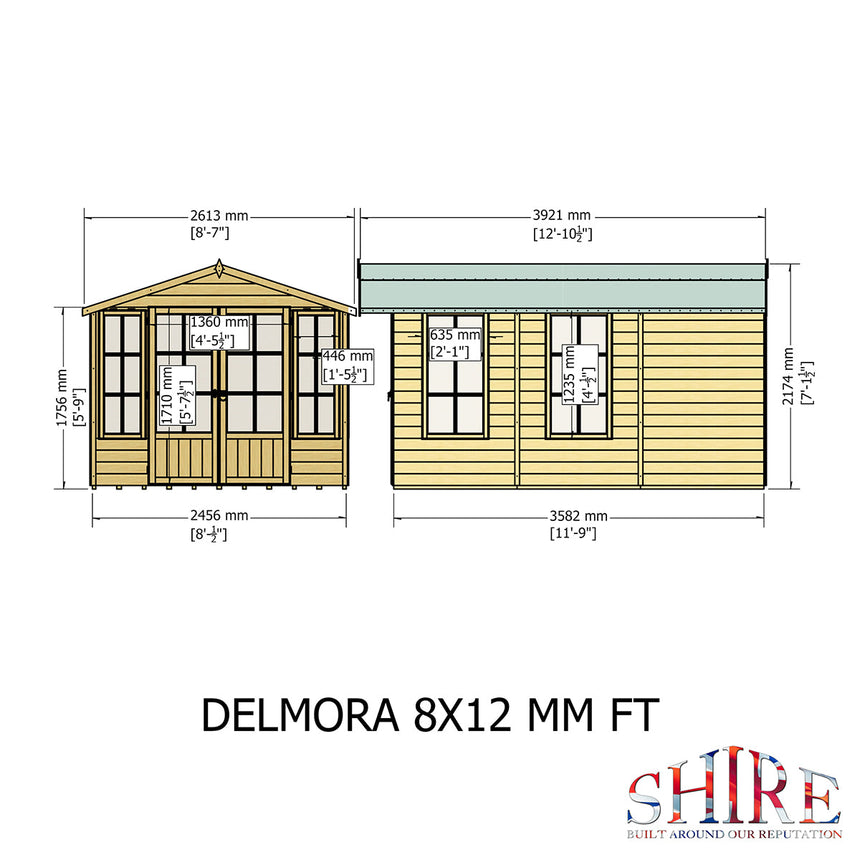 Shire Delmora 8ft x 12ft Summerhouse