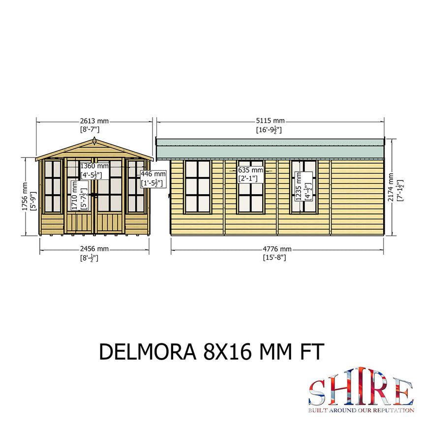 Shire Delmora 8ft x 16ft Summerhouse