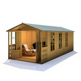 Shire Delmora 8ft x 18ft Summerhouse with Verandah