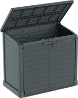 Duramax StoreAway Cedargrain Plastic Garden Storage Box - 1200L Flat Lid - Grey