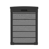 Pro Grade 540L Outdoor Garden Storage Box - Graphite Grey Woodgrain - Black Lid