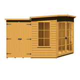 Shire Hampton 8ft x 12ft Summerhouse with Side Shed