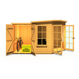 Shire Hampton 8ft x 12ft Summerhouse with Side Shed