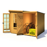 Shire Hampton 8ft x 12ft Summerhouse with Side Shed