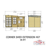 Shire Hampton 7ft x 11ft Summerhouse with Side Shed