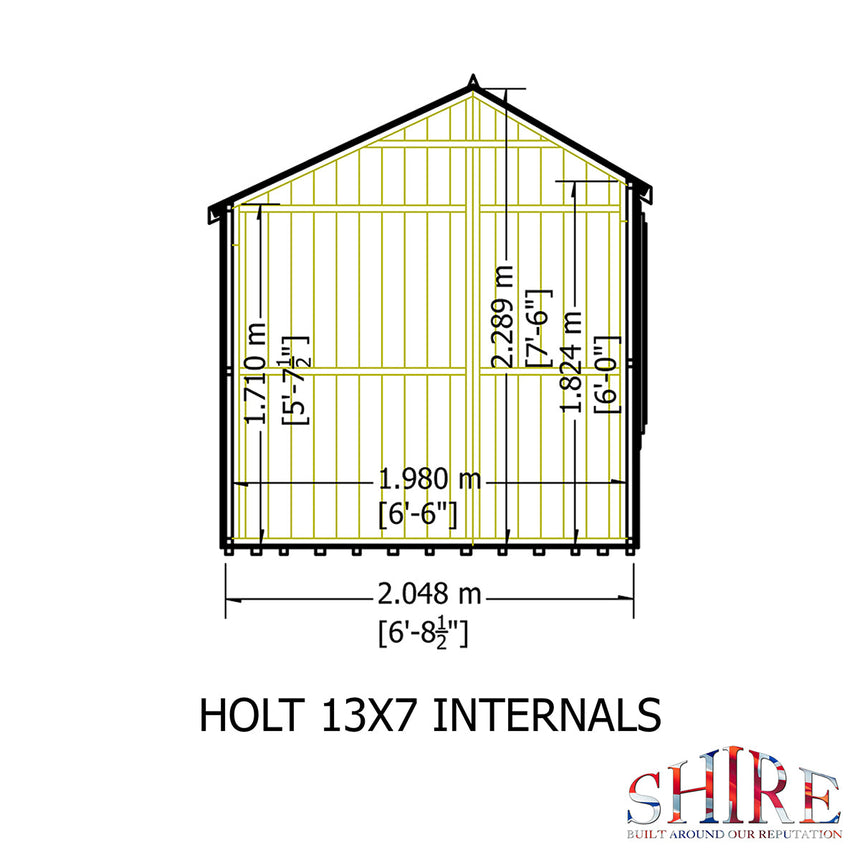 Shire Holt 7ft x 13ft Shiplap Apex Shed