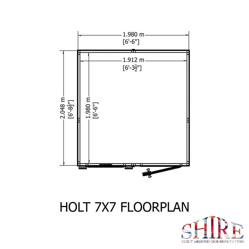 Shire Holt 7ft x 7ft Shiplap Apex Shed