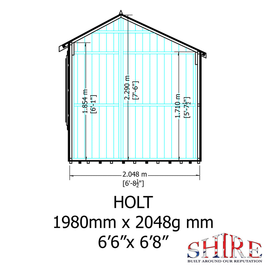 Shire Holt 7ft x 7ft Shiplap Apex Shed