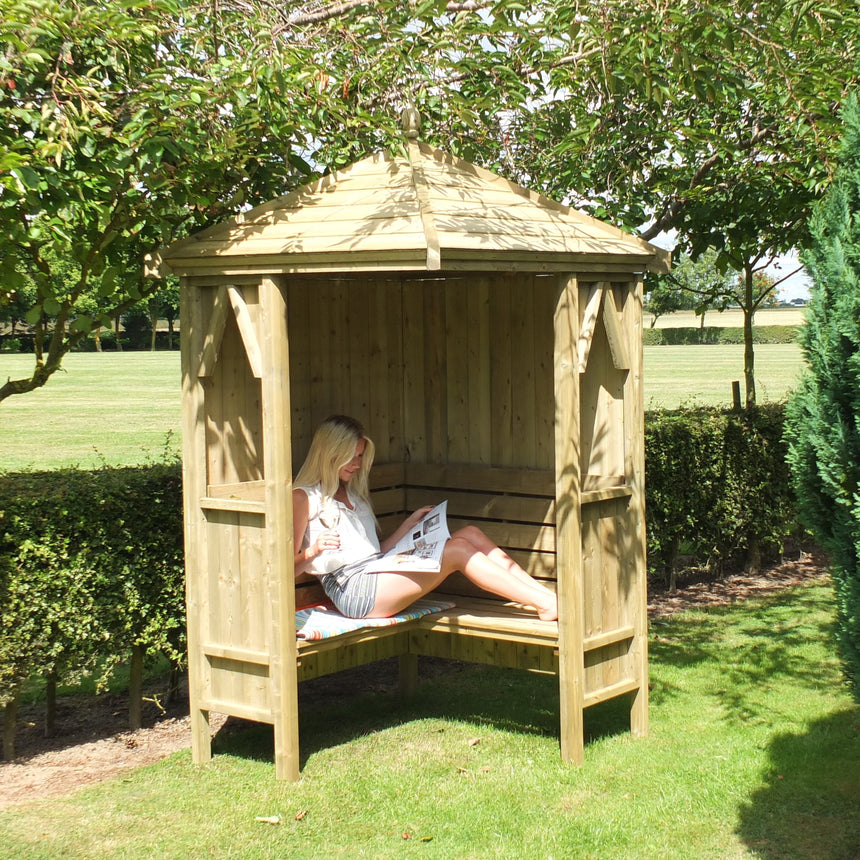 Shire Honeysuckle Corner Arbour 4ft x 4ft - Pressure Treated