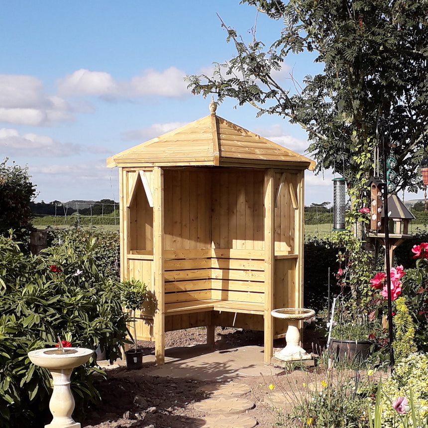 Shire Honeysuckle Corner Arbour 4ft x 4ft - Pressure Treated